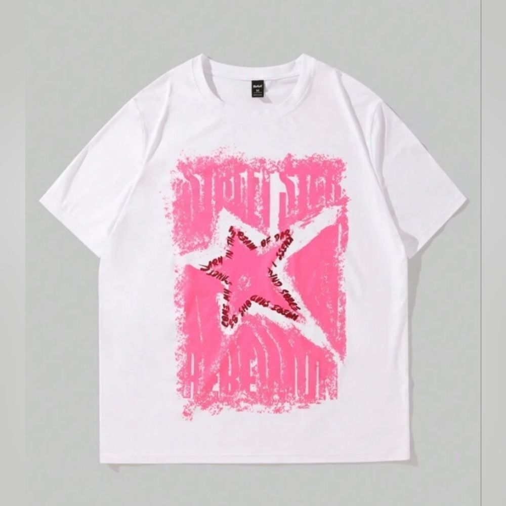Prep Men's Short-Sleeve Y2k T-Shirt With Star Print, Suitable For Daily Wear In